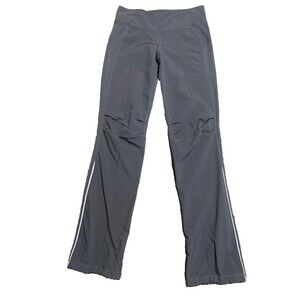 Lululemon Run Pants Womens size 6 Gray Softshell front Fleece Lined cinch ankle